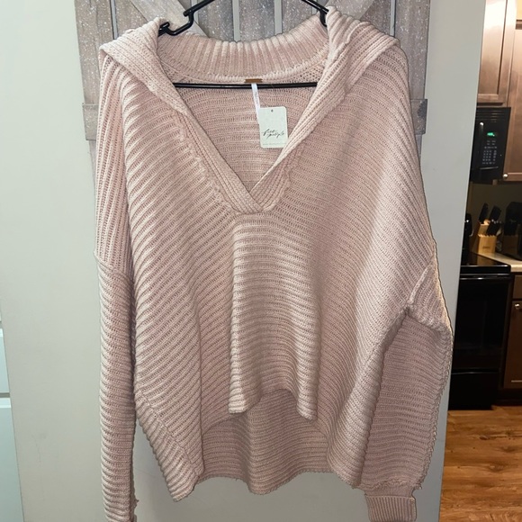 Free People Marlie Pullover Sweater Dusty Pink Size Small - Picture 2 of 3